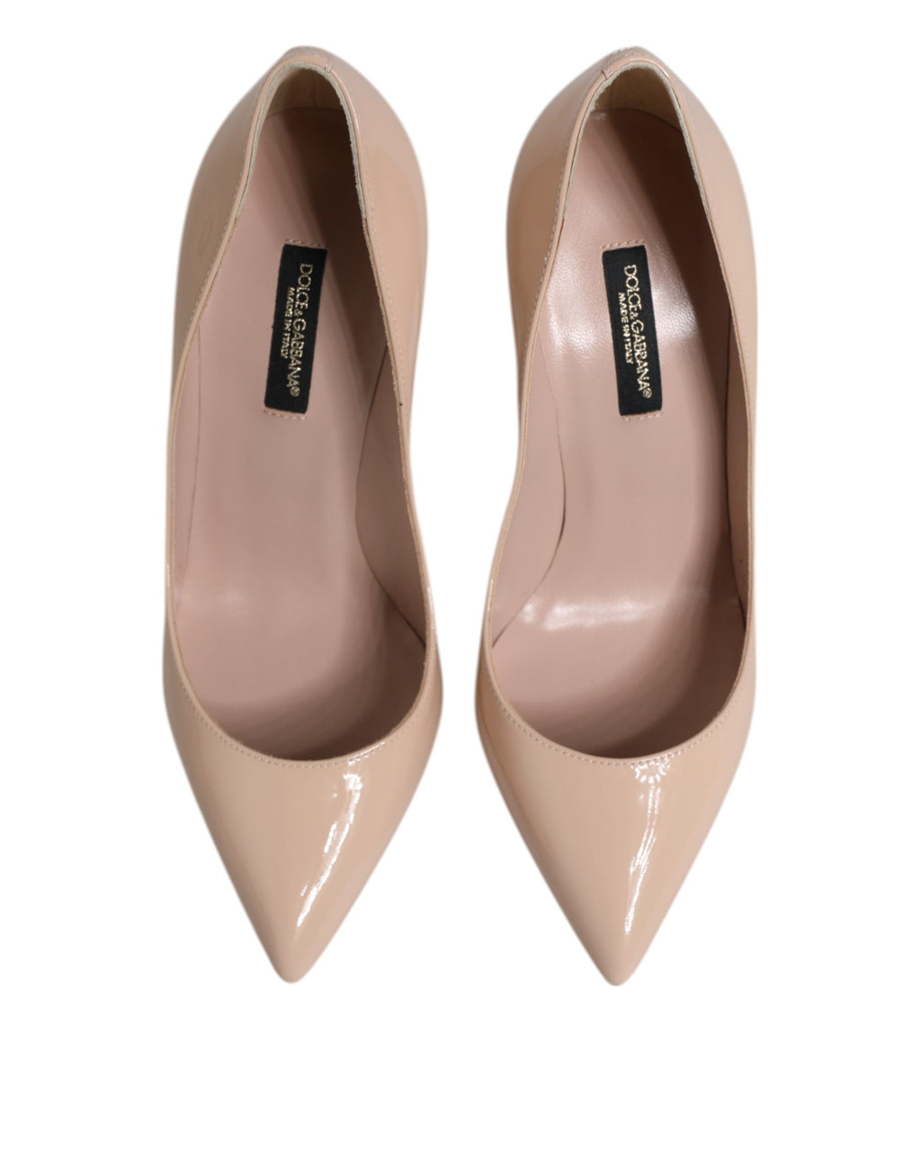 Beige Patent Leather Stiletto Heel Pumps Shoes