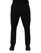 Black Stripes Viscose Skinny Dress Men Pants