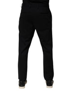 Black Stripes Viscose Skinny Dress Men Pants