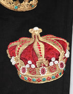 Black Baroque Royal Men Dress Trouser Pants