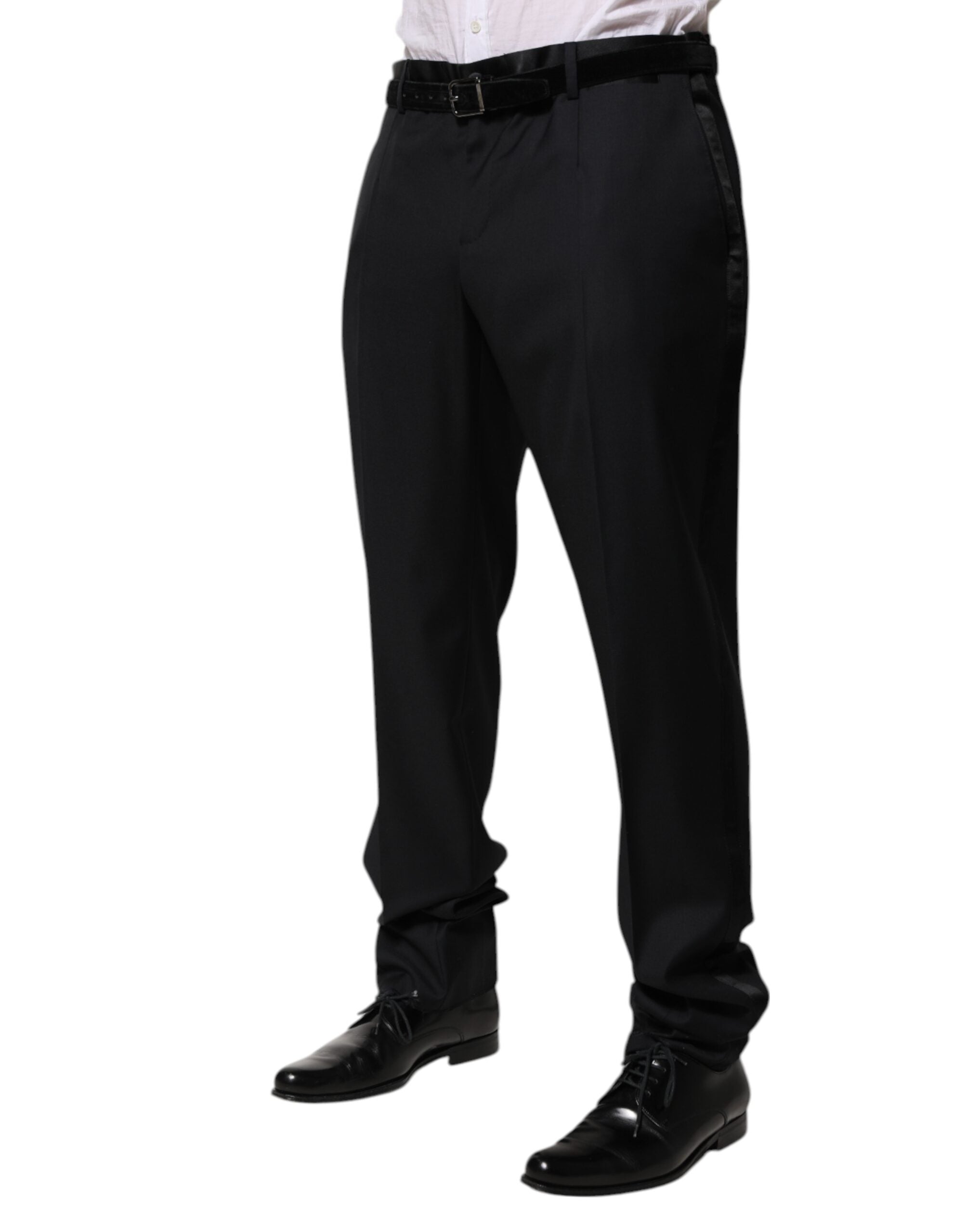Black Wool Men Formal Dress Trouser Pants
