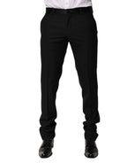 Black Wool Tapered Formal Men Dress Pants