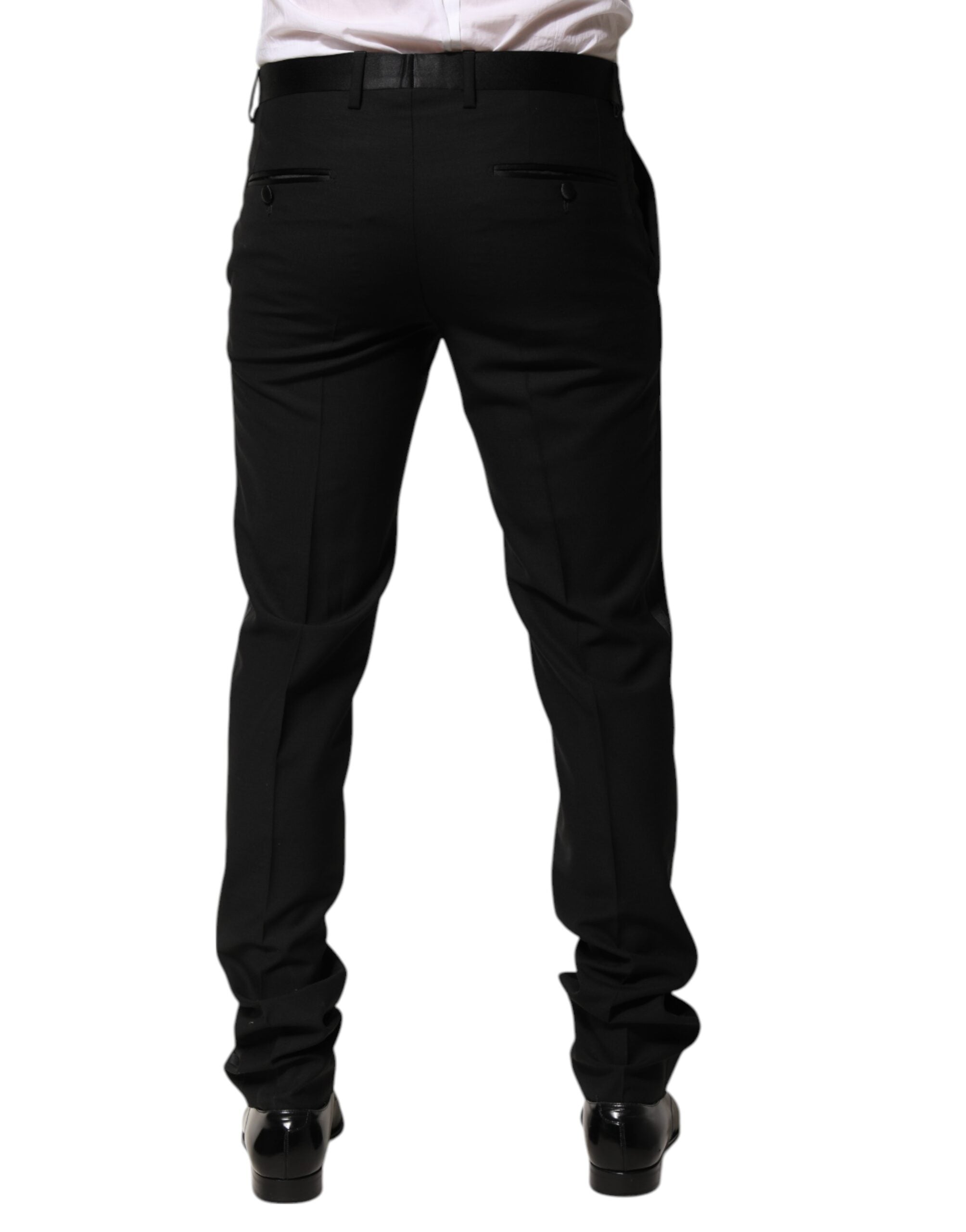 Black Wool Tapered Formal Men Dress Pants