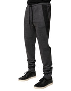 Gray Black Wool Blend Jogger Sweatpants  Pants