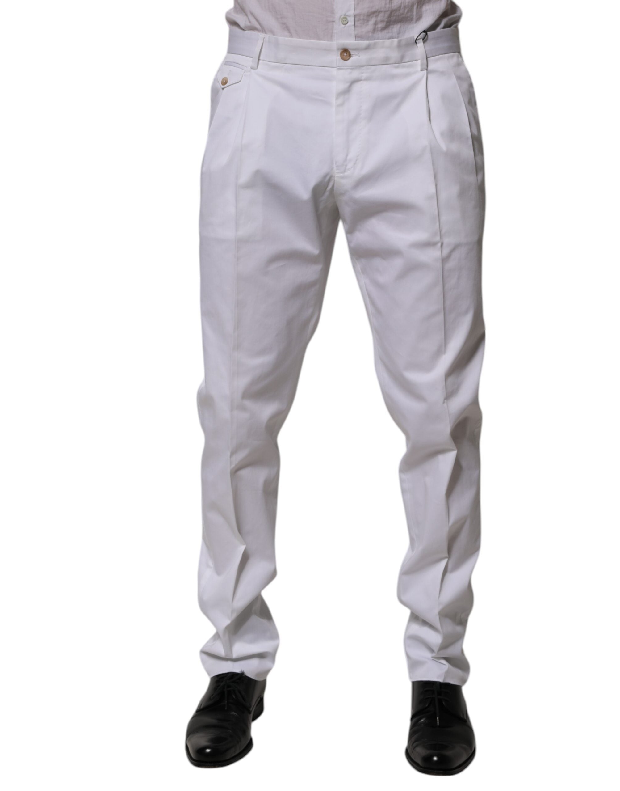 White Cotton Dress Slim Formal Trouser Pants