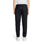 Black Polyester Casual Pants