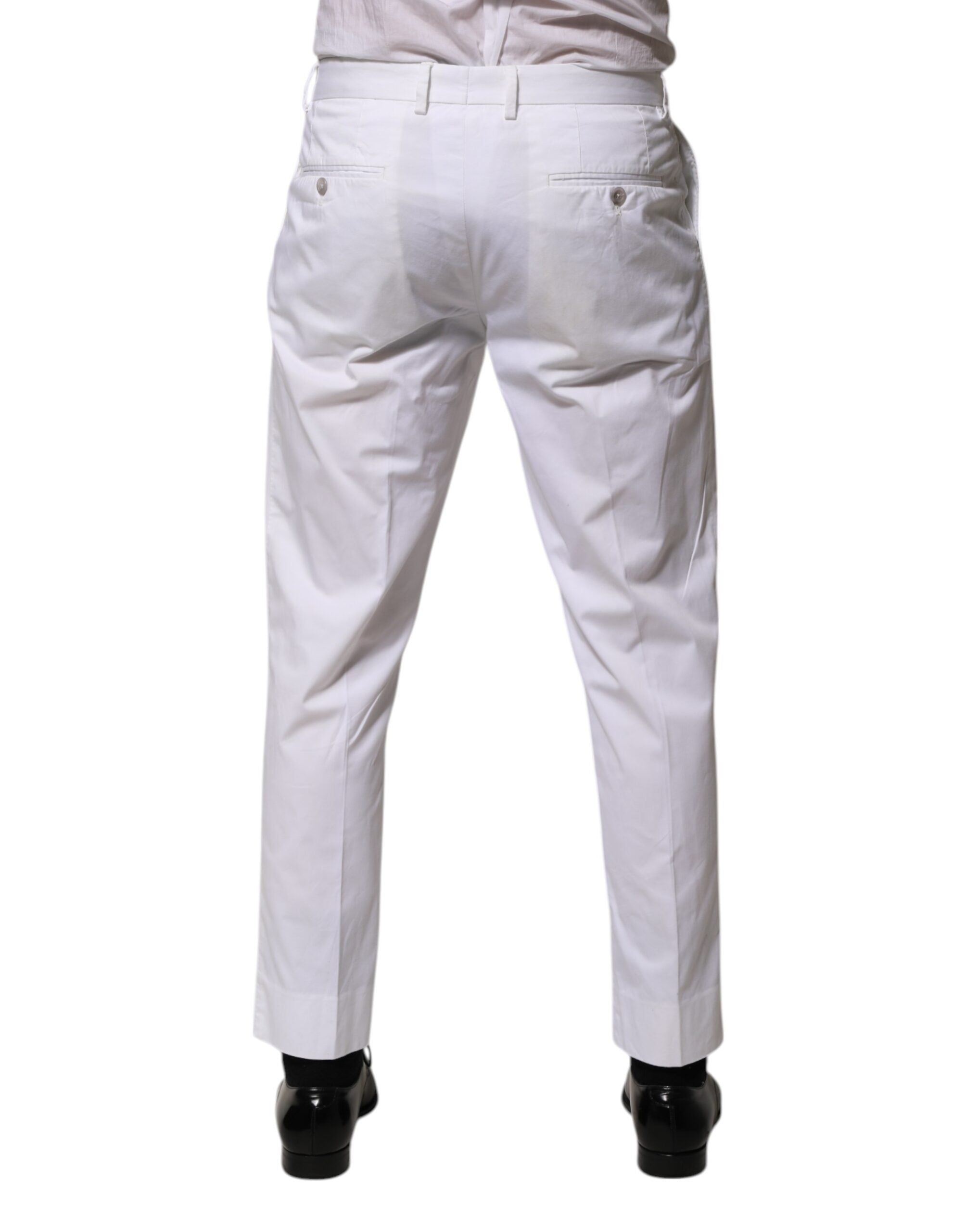 White Cotton Dress Slim Formal Trouser Pants