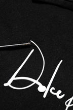 Black Hooded Logo Print Sweatshirt Sweater