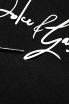 Black Hooded Logo Print Sweatshirt Sweater