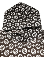 Brown White DG Logo Short Hoodie Sweater
