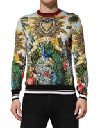 Tropical Heart Crown Silk Pullover Sweater