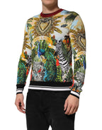 Tropical Heart Crown Silk Pullover Sweater