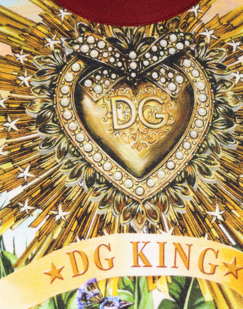 Tropical Heart Crown Silk Pullover Sweater