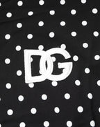 Black Polka Dot Short Sleeves Collared Polo T-shirt