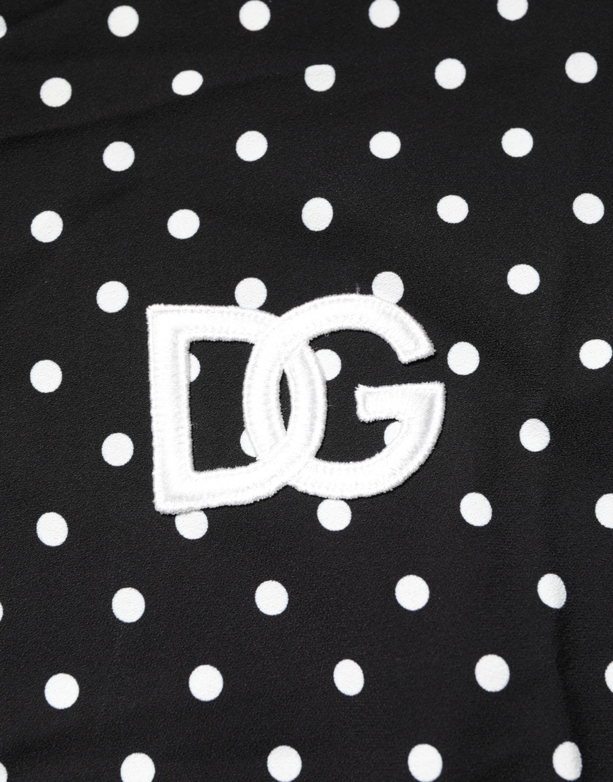 Black Polka Dot Short Sleeves Collared Polo T-shirt