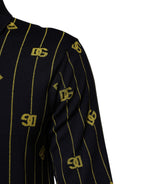 Black Logo Jacquard Knitted Polo Shirt T-shirt