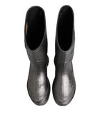 Black Argento Pull On Rain Boots Shoes