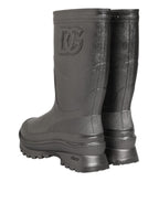 Black Argento Pull On Rain Boots Shoes