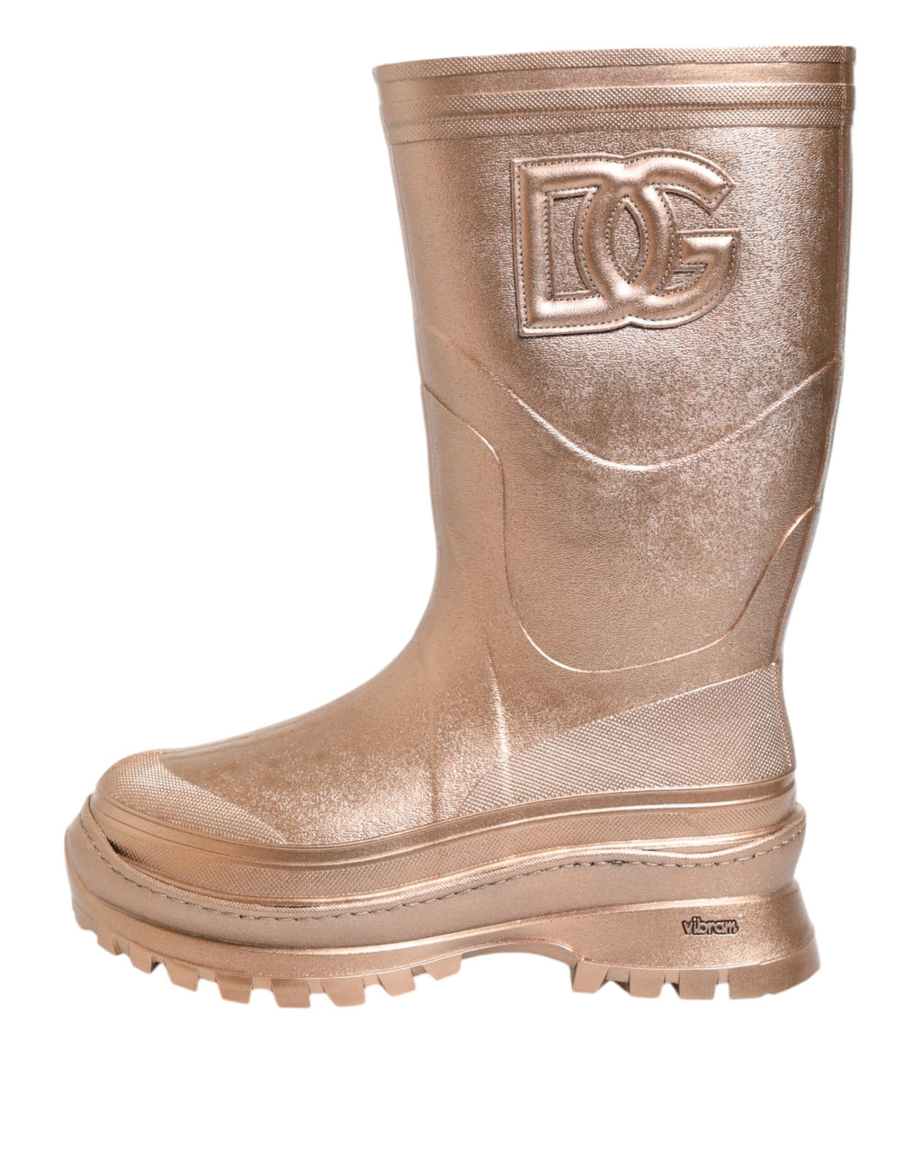 Rose Gold Rubber Pull On Rain Boots  Shoes