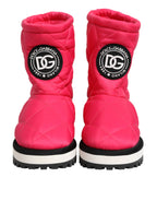 Pink White Viscose Padded Mid Calf Boots Shoes