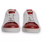 White Red Leather Logo Portofino Sneaker