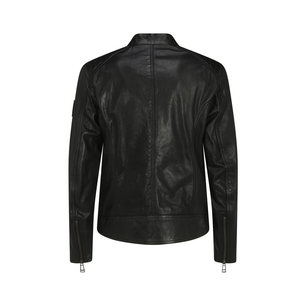 Black Lamb Ovis Aries Aries Leather Jacket