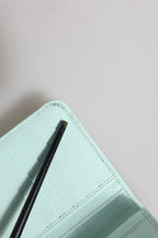 Mint Green Leather Bifold Continental Clutch Wallet