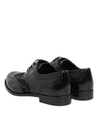 Black Leather Floral Lace Dress Formal  Shoes
