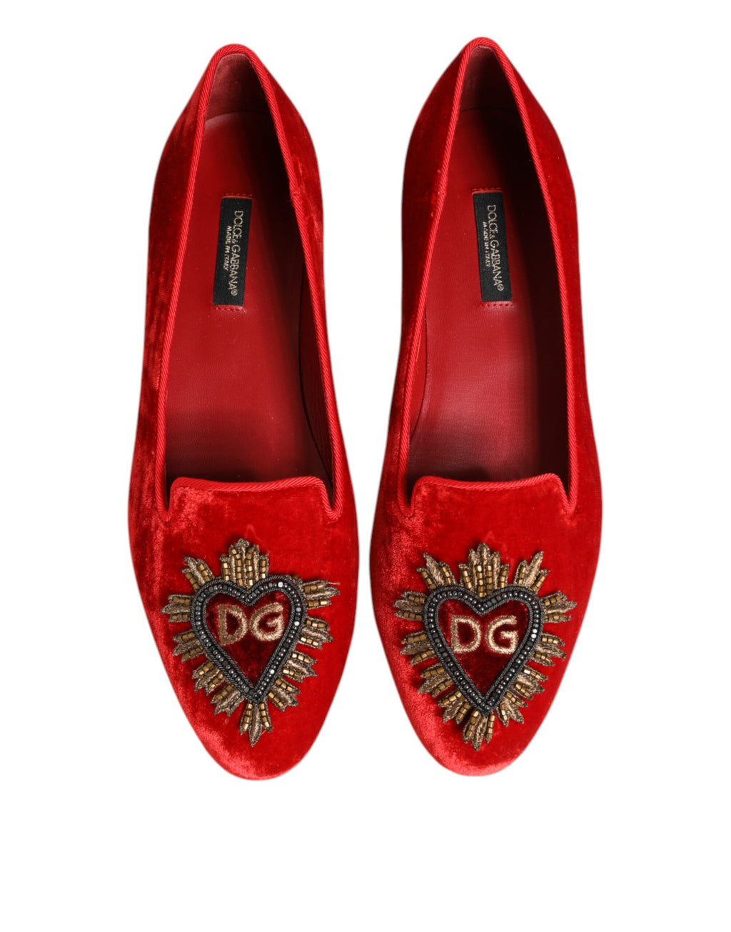 Red Velvet DG Heart Loafers Flat Shoes