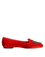 Red Velvet DG Heart Loafers Flat Shoes