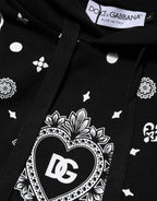 Black Bandana Hooded Men Sweatshirt Sweater