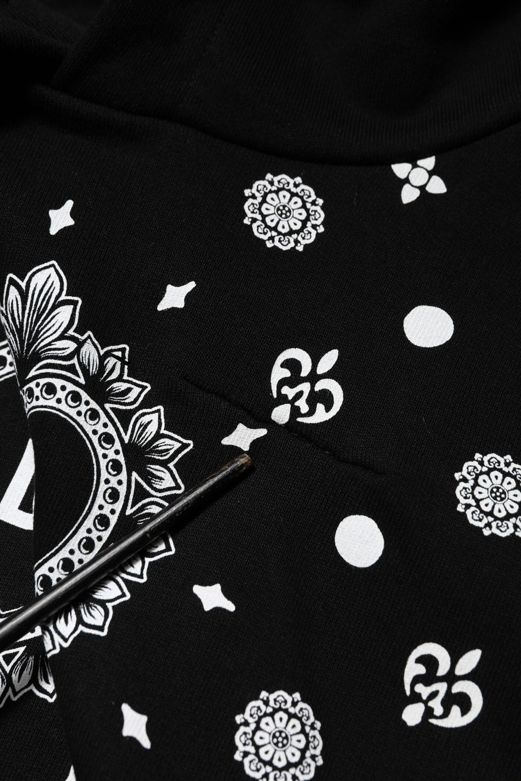 Black Bandana Hooded Men Sweatshirt Sweater