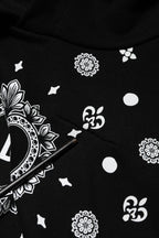 Black Bandana Hooded Men Sweatshirt Sweater