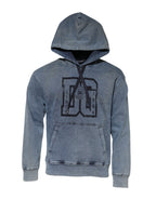 Blue Cotton Blend Hooded Sweatshirt Sweater
