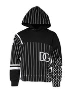 Black Stripes Hooded Men Sweatshirt Sweater