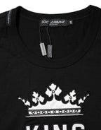 Black DG King Crown Cotton Crew Neck T-shirt