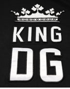 Black DG King Crown Cotton Crew Neck T-shirt