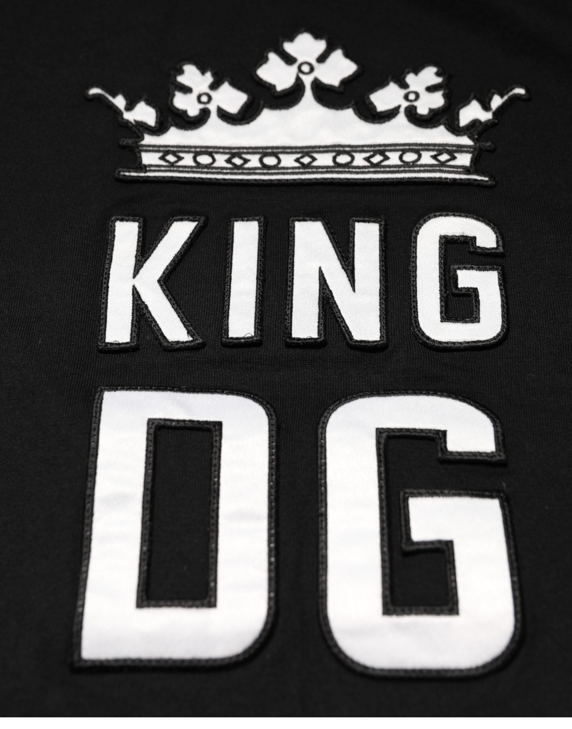 Black DG King Crown Cotton Crew Neck T-shirt