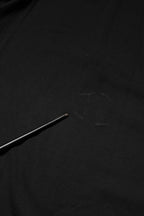 Black Embossed Logo Cotton Crew Neck T-shirt