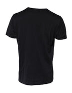 Dark Blue Logo Plaque Cotton Crewneck T-shirt