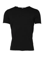 Black Modal Men Crew Neck Underwear T-shirt