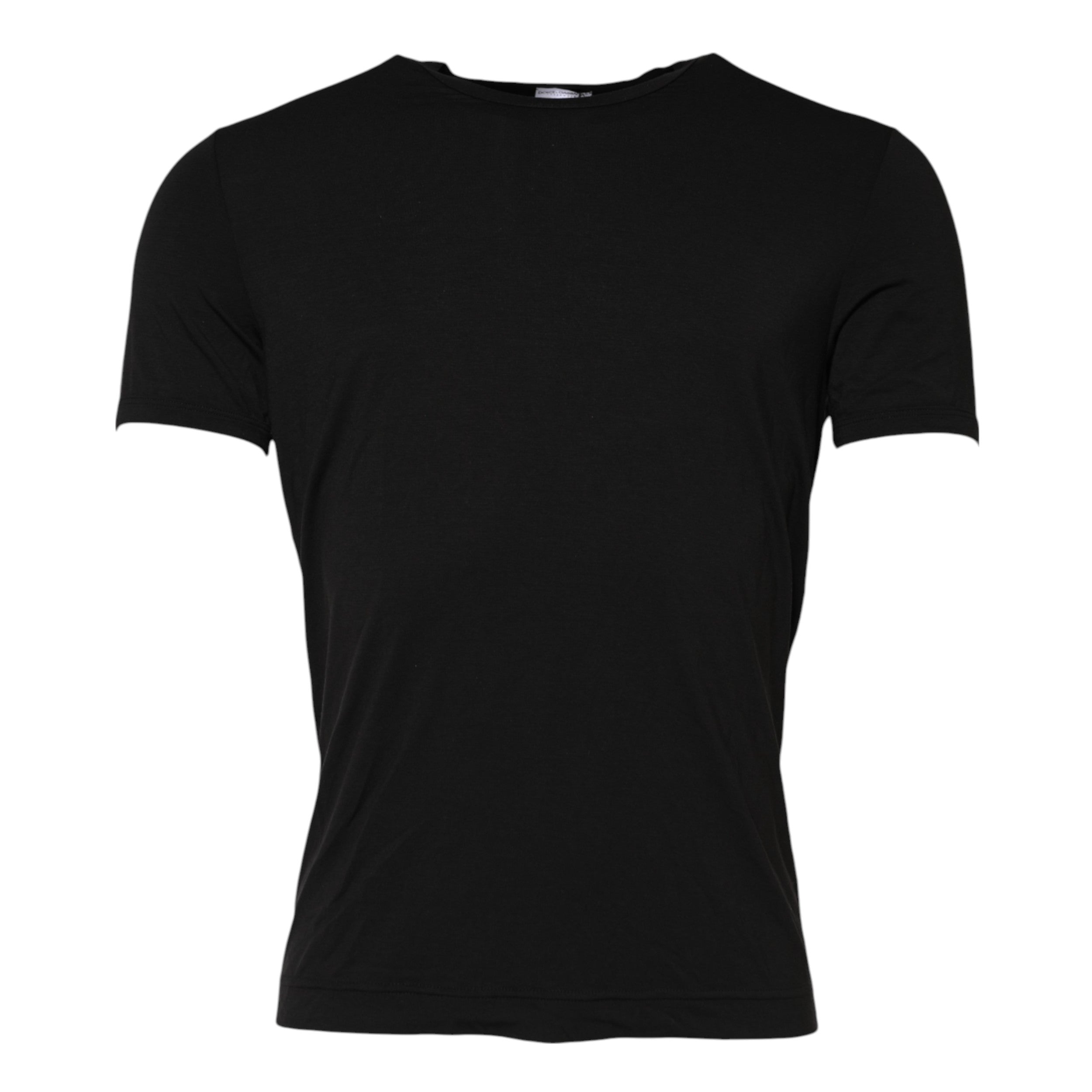 Black Modal Men Crew Neck Underwear T-shirt