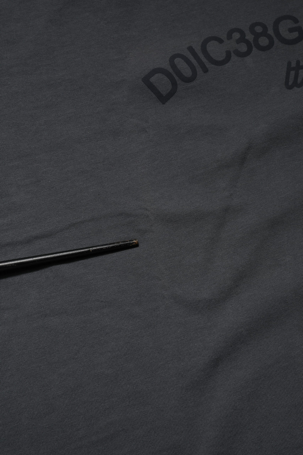 Gray Logo Graphic Cotton Crew Neck T-shirt