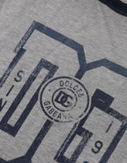 Gray DG Graphic Print Cotton Crewneck T-shirt