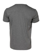 Gray Cotton Crew Neck Short Sleeves T-shirt