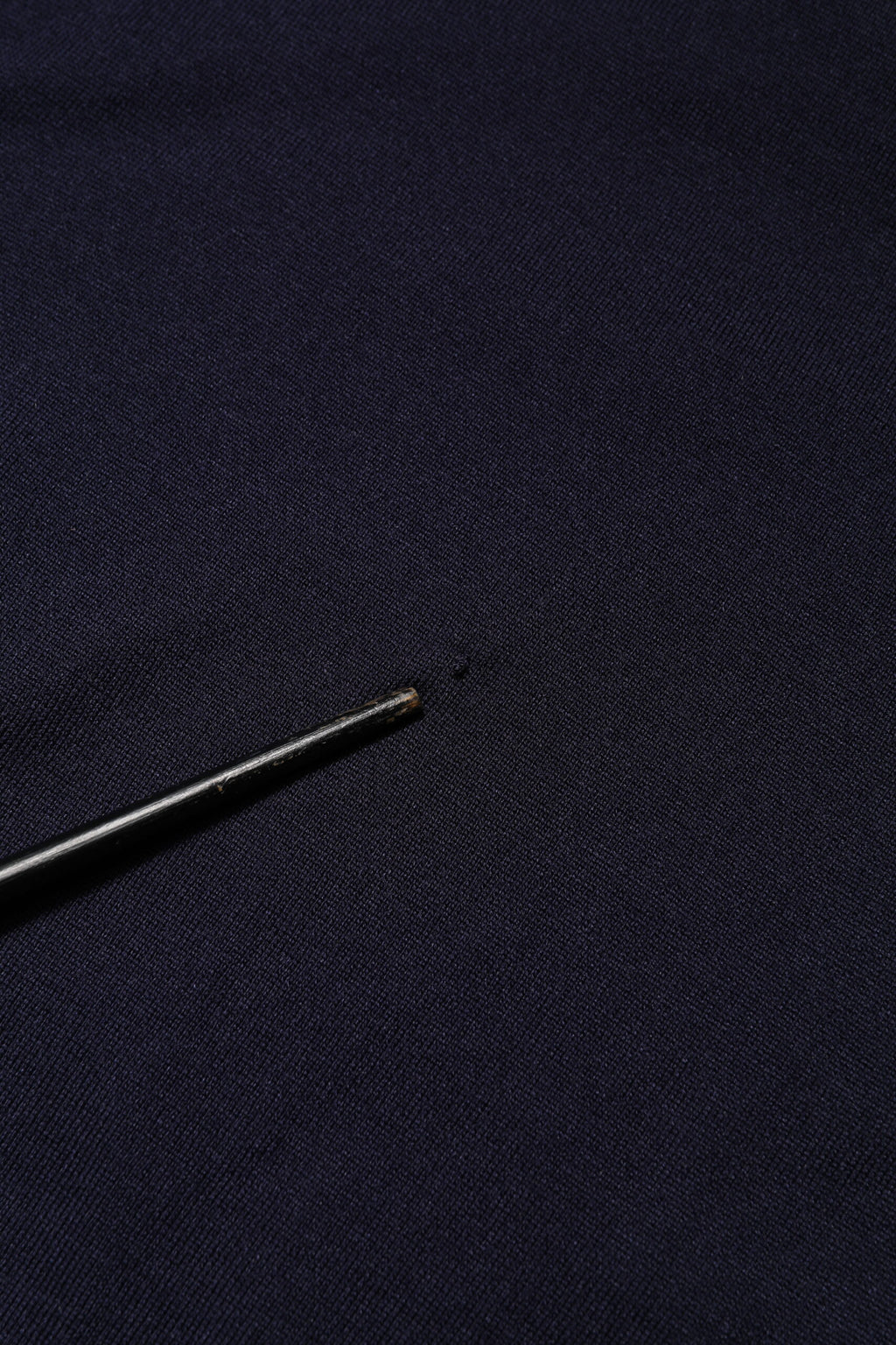 Dark Blue Silk Crew Neck Short Sleeves T-shirt