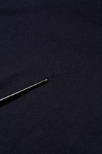 Dark Blue Silk Crew Neck Short Sleeves T-shirt