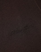 Brown Silk Crew Neck Short Sleeves T-shirt