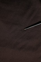 Brown Silk Crew Neck Short Sleeves T-shirt