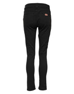 Black Cotton Skinny Mid Waist Denim Jeans